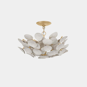 Corbett Pendant Chandelier Coco Shell / Vintage Gold Leaf Aimi Small Coco Shell Pendant Chandelier
