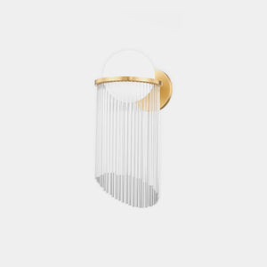 Corbett Wall Light Aged Brass / Opal Etched | Clear Rods Celestial Wall Light