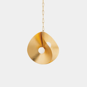 Corbett Wall Light Gold Leaf / Opal Matte Glass Peony Pendant Light