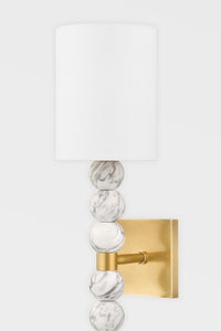 Corbett Wall Light Vintage Brass | Arabascato Marble / White Linen Kodiak Wall Light