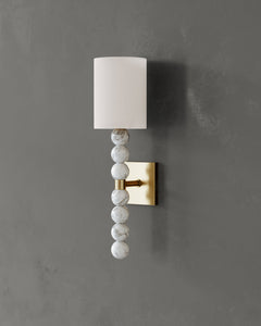 Corbett Wall Light Vintage Brass | Arabascato Marble / White Linen Kodiak Wall Light