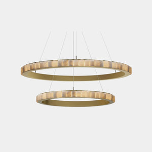 CTO Lighting Chandelier Honed Alabaster / Satin Brass / DALI A Avalon Chandelier Halo X-Large - Ceiling Mounted