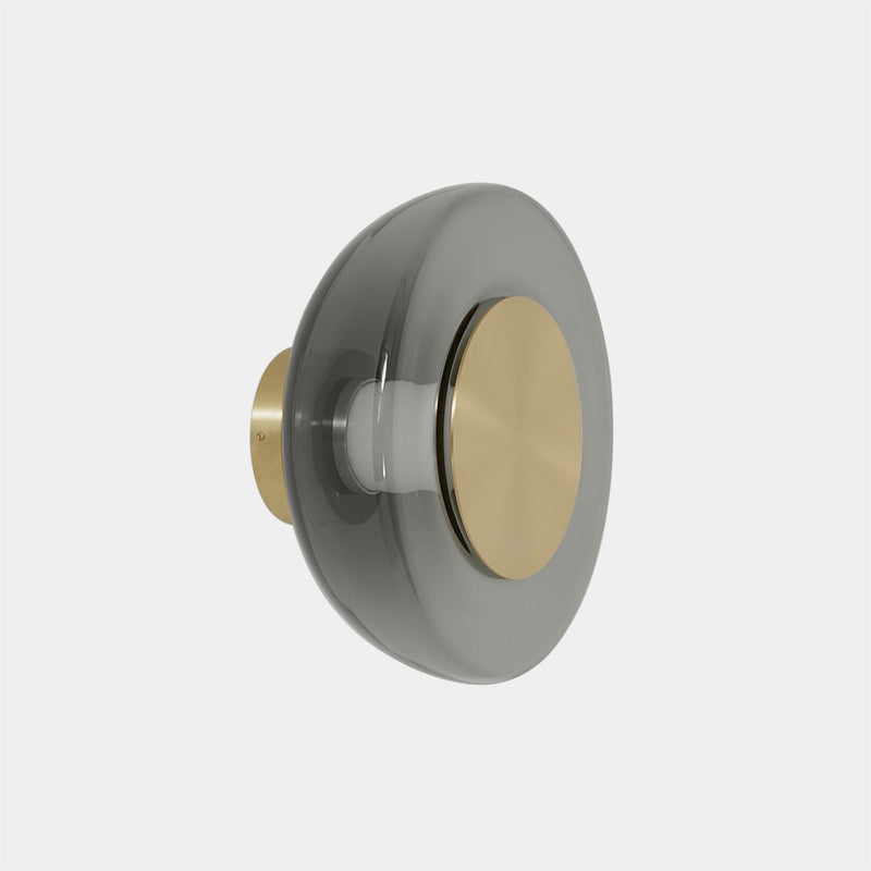 CTO Lighting Pendant Light Smoked Glass / Satin Brass / Standard Integrated LED Pendulum Wall & Ceiling Light
