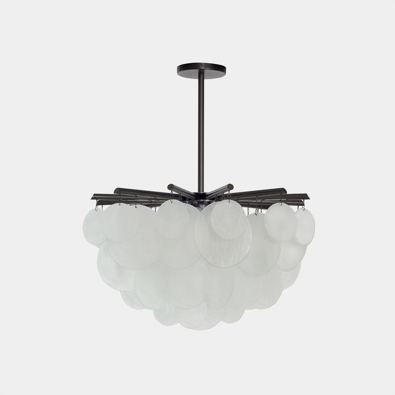 CTO Lighting Suspension Light Friitted Glass / Antique Bronze Nimbus Round Pendant Light - Medium IP20