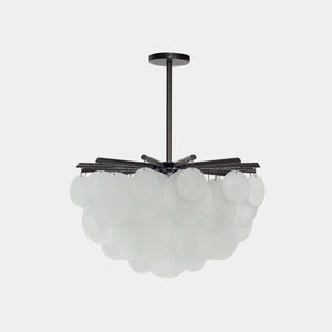 CTO Lighting Suspension Light Friitted Glass / Antique Bronze Nimbus Round Pendant Light - Medium IP20