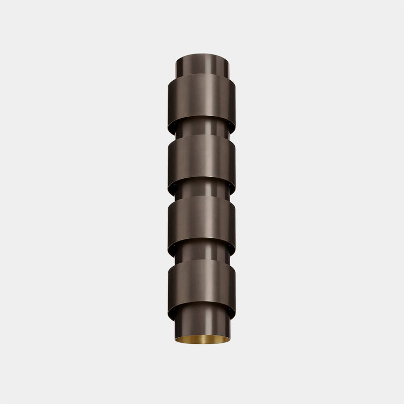 CTO Lighting Wall Light Antique Bronze / Satin Brass detail / Standard CTO Ring Tall Wall Light