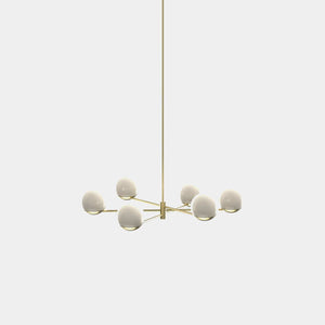 EMPTY STATE Chandelier Brushed Brass Ball & Hoop Chandelier, S19-01