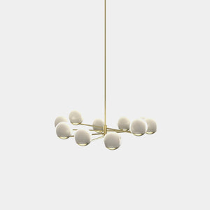 EMPTY STATE Chandelier Brushed Brass Ball & Hoop S19-03 Chandelier