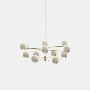 EMPTY STATE Chandelier Brushed Brass Ball & Hoop S19-04 Chandelier