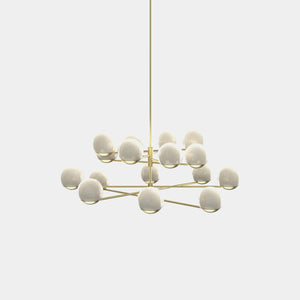 EMPTY STATE Chandelier Brushed Brass Ball & Hoop S19-06 Chandelier