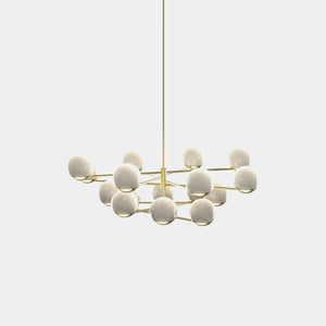 EMPTY STATE Chandelier Brushed Brass Ball & Hoop S19-07 Chandelier