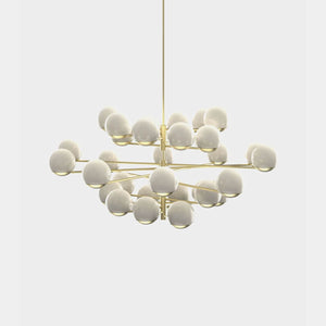 EMPTY STATE Chandelier Brushed Brass Ball & Hoop S19-12 Chandelier