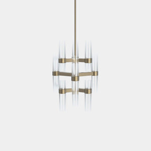 EMPTY STATE Chandelier Burnished Brass Branch S78-11 Nine Light Chandelier