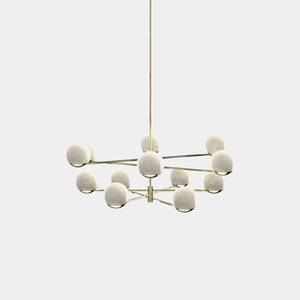 EMPTY STATE Chandelier Polished Brass Ball & Hoop S19-04 Chandelier