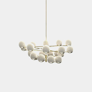 EMPTY STATE Chandelier Polished Brass Ball & Hoop S19-09 Chandelier