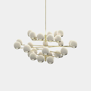 EMPTY STATE Chandelier Polished Brass Ball & Hoop S19-12 Chandelier