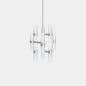 EMPTY STATE Chandelier Silver Anodised Branch S78-11 Nine Light Chandelier