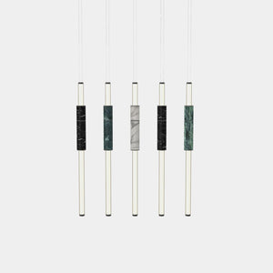 EMPTY STATE Pendant Chandelier Black Anodised / Black / White / Green Light Pipe S58-15 Pendant Light