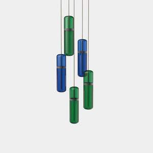 EMPTY STATE Pendant Chandelier Black Anodised / Blue / Green Pill S36-04 Pendant Light