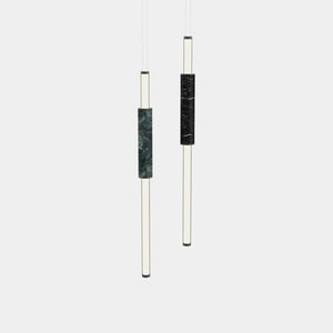 EMPTY STATE Pendant Chandelier Black Anodised / Green / Black Light Pipe S58-05 Pendant Light