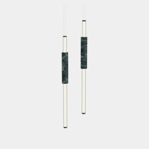 EMPTY STATE Pendant Chandelier Black Anodised / Green Light Pipe S58-05 Pendant Light