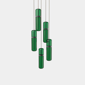 EMPTY STATE Pendant Chandelier Black Anodised / Green Pill S36-03 Pendant Light