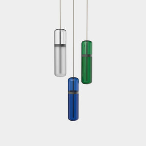 EMPTY STATE Pendant Chandelier Black Anodised / Opal / Blue / Green Pill Shaped Pendant Light S36-02