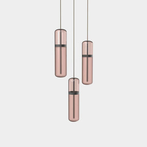 EMPTY STATE Pendant Chandelier Black Anodised / Pink Pill Shaped Pendant Light S36-02