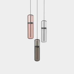 EMPTY STATE Pendant Chandelier Black Anodised / Pink / Smoked / Opal Pill Shaped Pendant Light S36-02