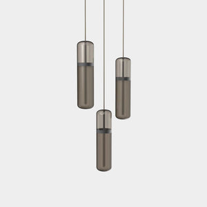 EMPTY STATE Pendant Chandelier Black Anodised / Smoked Pill Shaped Pendant Light S36-02