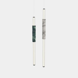 EMPTY STATE Pendant Chandelier Black Anodised / White / Green Light Pipe S58-07 Pendant Light