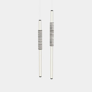 EMPTY STATE Pendant Chandelier Black Anodised / White Light Pipe S58-07 Pendant Light