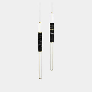 EMPTY STATE Pendant Chandelier Brushed Brass / Black Light Pipe S58-05 Pendant Light