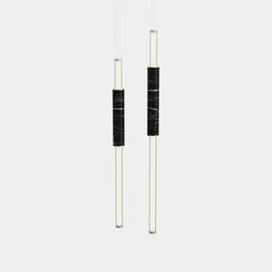 EMPTY STATE Pendant Chandelier Brushed Brass / Black Light Pipe S58-07 Pendant Light