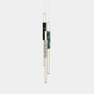 EMPTY STATE Pendant Chandelier Brushed Brass / Black / White / Green Light Pipe S58-16 Pendant Light