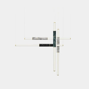 EMPTY STATE Pendant Chandelier Brushed Brass / Black / White / Green Light Pipe S58-18 Pendant Light