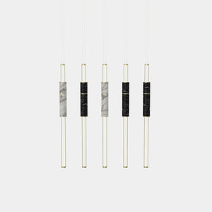 EMPTY STATE Pendant Chandelier Brushed Brass / Black / White Light Pipe S58-15 Pendant Light