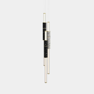 EMPTY STATE Pendant Chandelier Brushed Brass / Black / White Light Pipe S58-16 Pendant Light