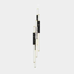 EMPTY STATE Pendant Chandelier Brushed Brass / Black / White Light Pipe S58-17 Pendant Light