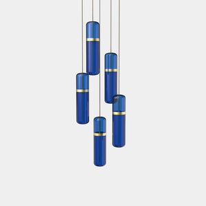 EMPTY STATE Pendant Chandelier Brushed Brass / Blue Pill S36-03 Pendant Light