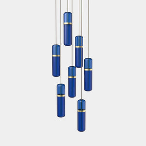 EMPTY STATE Pendant Chandelier Brushed Brass / Blue Pill S36-04 Pendant Light