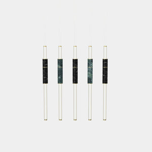 EMPTY STATE Pendant Chandelier Brushed Brass / Green / Black Light Pipe S58-15 Pendant Light