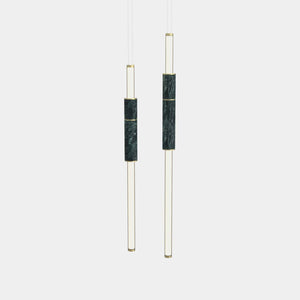 EMPTY STATE Pendant Chandelier Brushed Brass / Green Light Pipe S58-07 Pendant Light