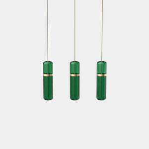 EMPTY STATE Pendant Chandelier Brushed Brass / Green Pill S36-06 Pendant Light