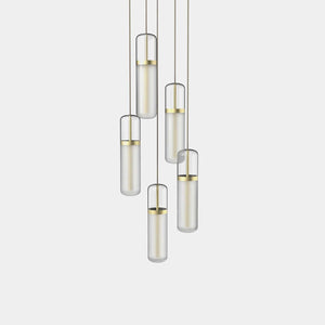 EMPTY STATE Pendant Chandelier Brushed Brass / Opal Pill S36-03 Pendant Light