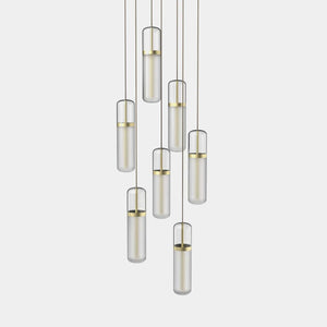 EMPTY STATE Pendant Chandelier Brushed Brass / Opal Pill S36-04 Pendant Light