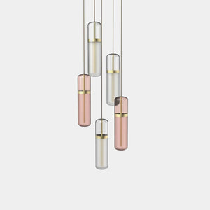 EMPTY STATE Pendant Chandelier Brushed Brass / Opal / Pink Pill S36-03 Pendant Light