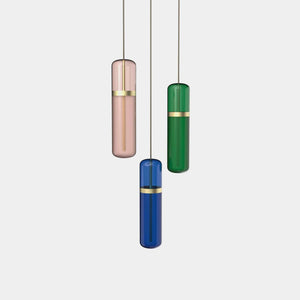 EMPTY STATE Pendant Chandelier Brushed Brass / Pink / Blue / Green Pill Shaped Pendant Light S36-02