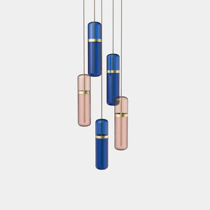 EMPTY STATE Pendant Chandelier Brushed Brass / Pink / Blue Pill S36-03 Pendant Light