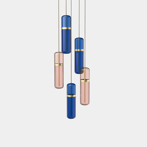 EMPTY STATE Pendant Chandelier Brushed Brass / Pink / Blue Pill S36-04 Pendant Light